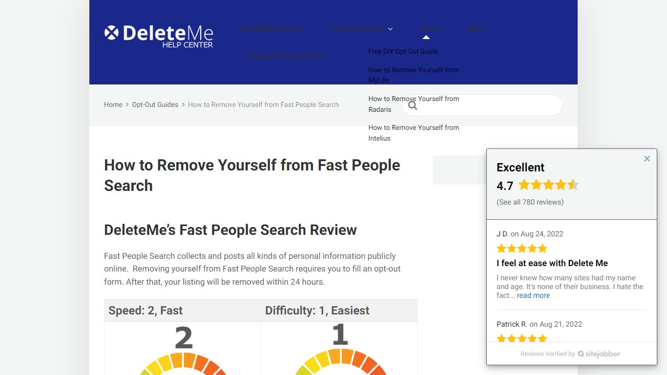 How to Remove Yourself from Fast People Search - DeleteMe